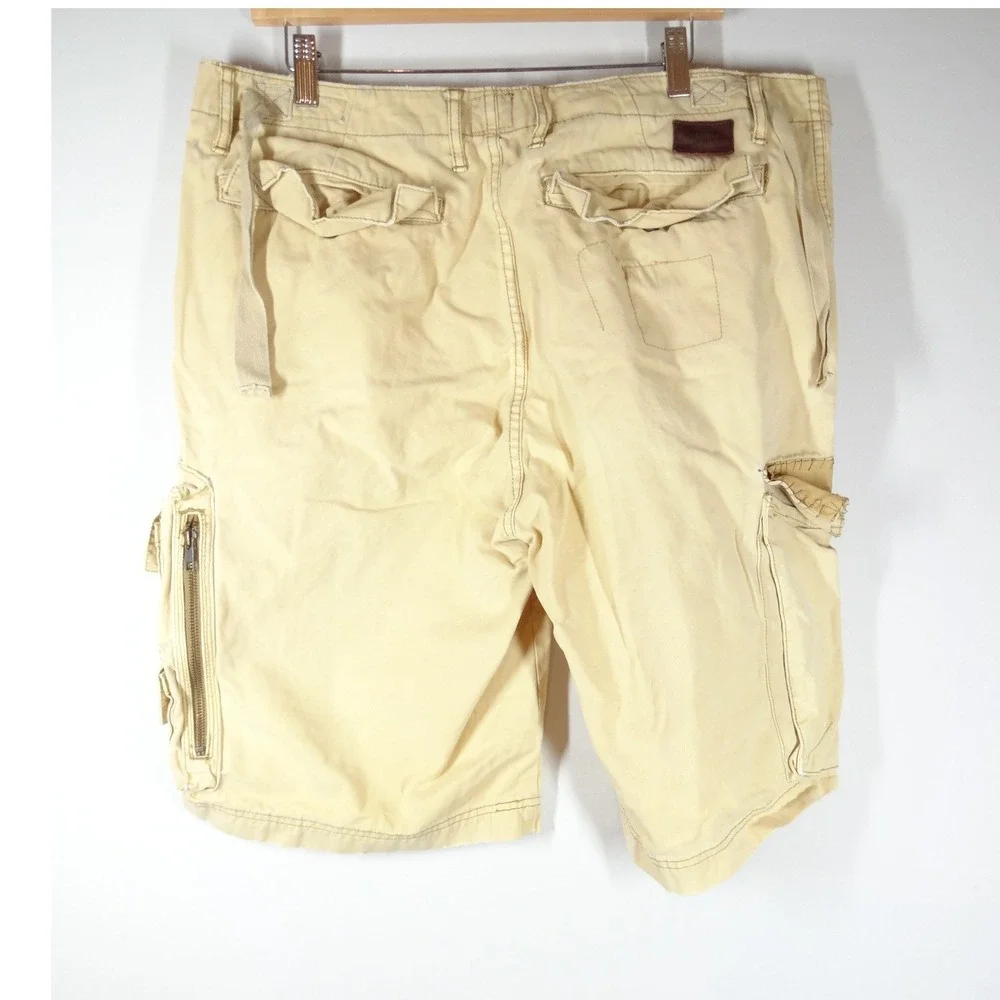 VTG Strivers Row Cargo Shorts Mens 36 Tan Utility Multi-Pocket Y2K Workwear 3176
